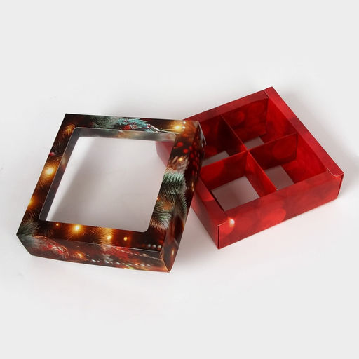 Коробка под 4 конфеты Новогодняя ёлка, 12.5?12.5?3.5 - UPAK LAND фото 5