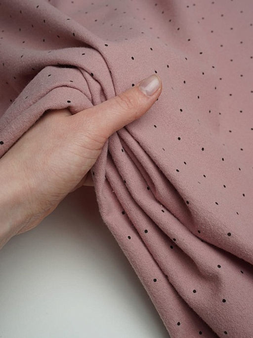 Теплый хлопок Черный горошек 1.5/20 цв.бруснично-серый винтаж, ш.1.5м, хлопок-100%, 150гр/м.кв - Купава фото 5