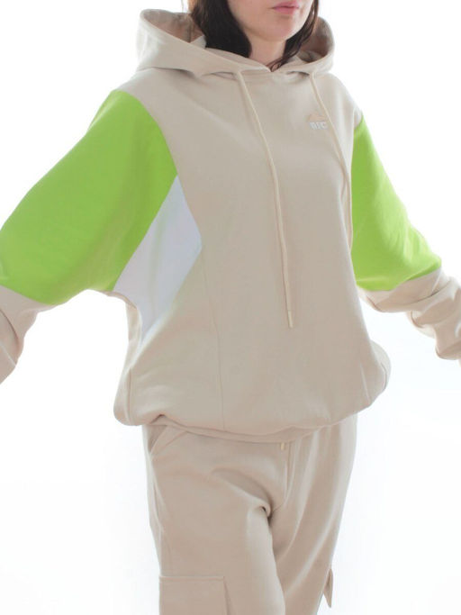 3156/3157 BEIGE/LT. GREEN Костюм спортивный женский (95% хлопок, 5% эластан)