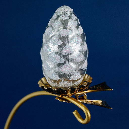 Елочная игрушка фигурка стеклянная Шишка на лягушке-1 д3,6см, h8,2см, ручная художественная роспись, подарочная упаковка (Россия) - Домашняя мода фото 2