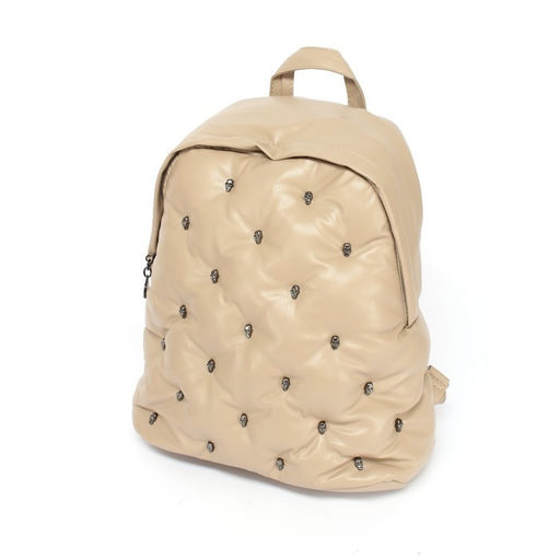 Рюкзак жен искусственная кожа Migo-2201 (черепа), 1отд, 2внут/ карм, бежевый 256196