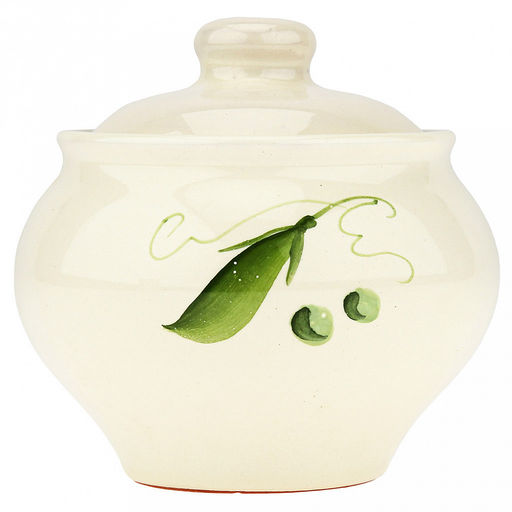 Горшок для жаркого керамический "Русский" 0,85л, д14см, h14см, "Горошек", с крышкой (Россия)