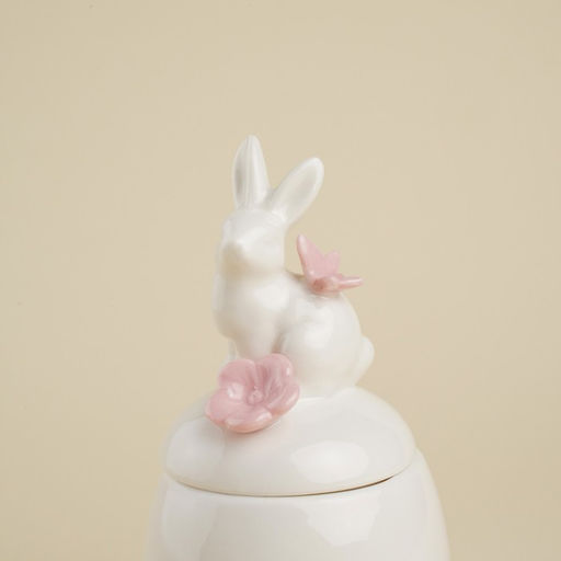 Банка для сыпучих SL Home Лесные кролики, 220 мл, 7.5?16 см, фарфор, белая