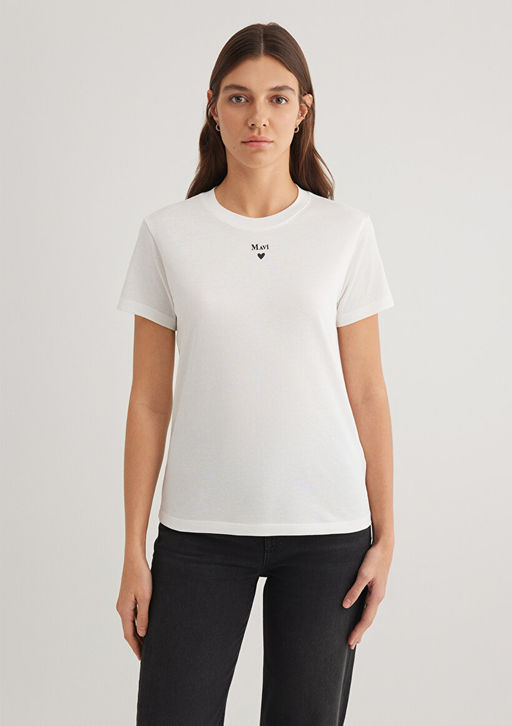 Mavi Logo Bask?l? Beyaz Tisort  фото 4