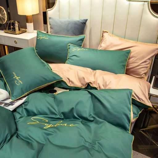 КПБ Mency однотонный с вышивкой MENO018 Семейный