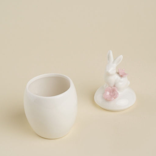 Банка для сыпучих SL Home «Лесные кролики», 220 мл, 7.5×16 см, фарфор, белая