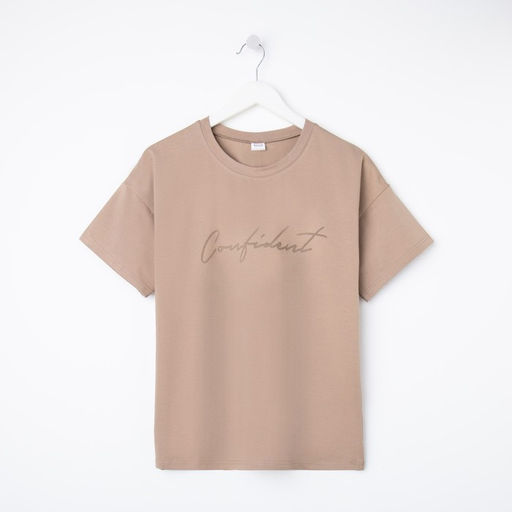 Футболка женская MINAKU Confident бежевая, размер 44