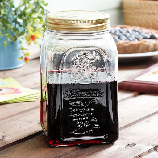 Банка стеклянная с винтовой крышкой Хоммейд (Home Made) 1л, 9,5х9,5х17см, металлическая крышка, Pasabahce (Россия) - Домашняя мода фото 3