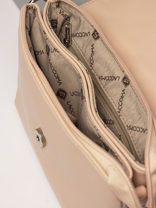 LACCOMA сумка Катрин-Л815-пудровый эко кожа хлопок