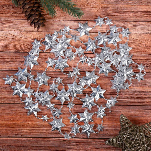 Бусы на ёлку Рельефные звёзды, длина 2.7 м, МИКС - Зимнее волшебство фото 5