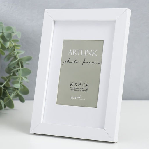 Фоторамка для фото 10×15 см Ellis, МДФ, с паспарту, белый