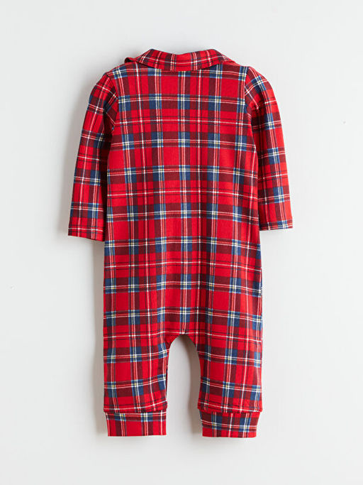 Polo Yaka Ekose Erkek Bebek Tulum