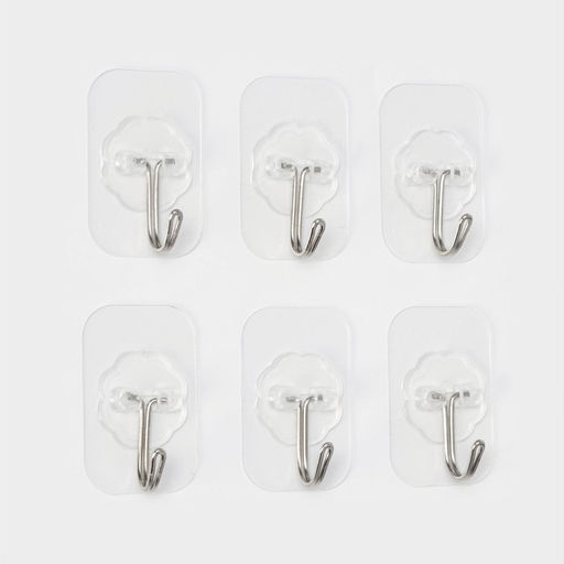 Крючки самоклеящиеся Доляна Классика, 6 шт., прозрачные фото 7