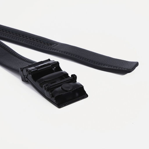 Ремень мужской, ширина 3,5 см, автомат, пряжка тёмный металл, цвет чёрный - Simaland фото 3