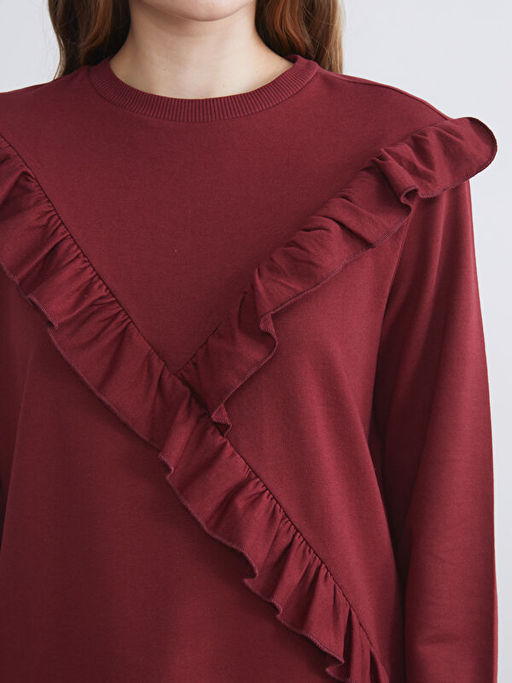 Bisiklet Yaka F?rf?rl? Kad?n Sweatshirt Tunik