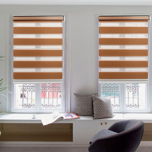 Штора рулонная День-Ночь, 120180 см (с учётом креплений 3,5 см), цвет коричневый - Simaland фото 2