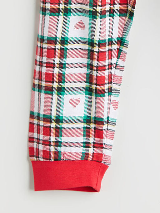 Beli Lastikli Ekose K?z ?ocuk Pijama Alt