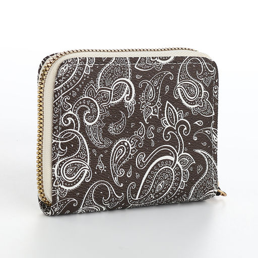 Кошелёк женский на молнии с ремешком, чёрный