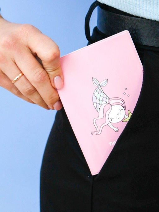 ОБЛОЖКА ДЛЯ ПАСПОРТА Mermaid, pink, плотность 560 мкм