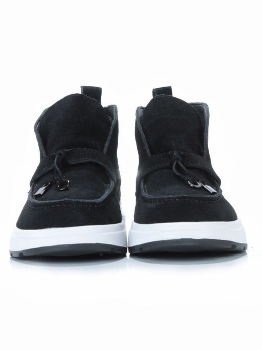 01-5281-5 BLACK Ботинки демисезонные женские (натуральная замша, байка)