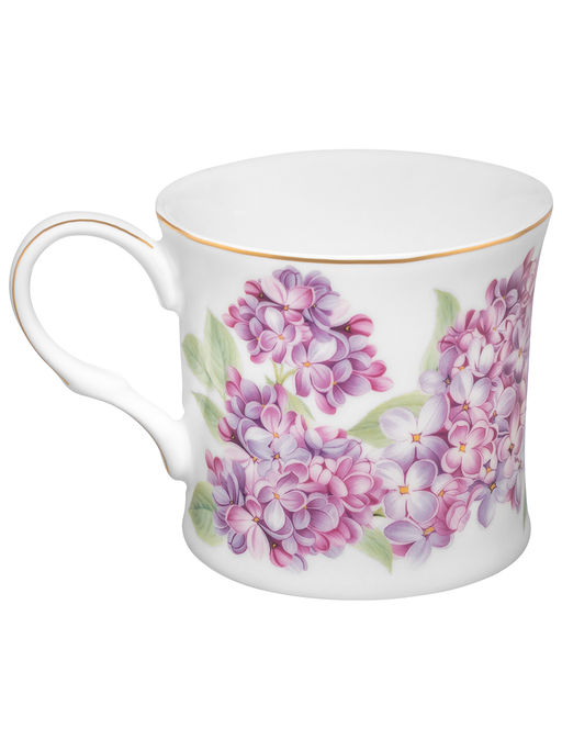 Кружка 250 мл 11,5*8,5*7,7 см "Сирень" фарфор NEW BONE CHINA