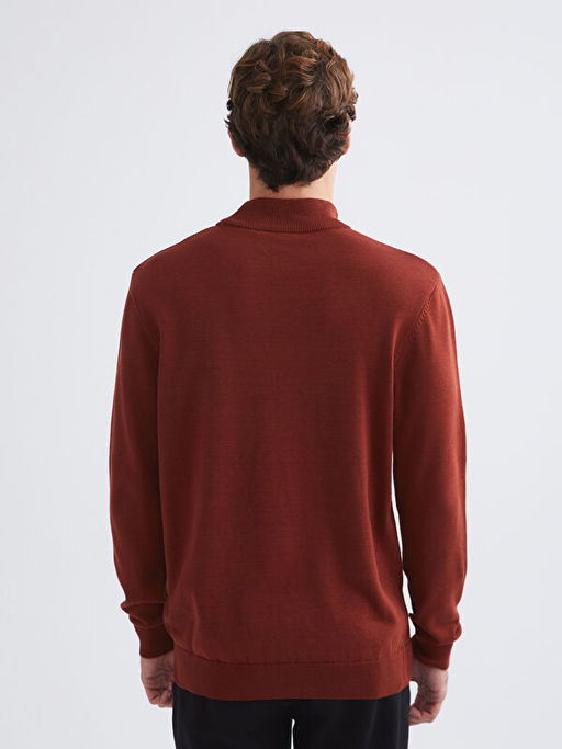 Yar?m Bal?k?? Yaka Erkek Triko Kazak