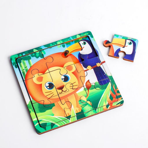 Пазл Лев и тукан, 9 деталей - Лесная мастерская фото 2