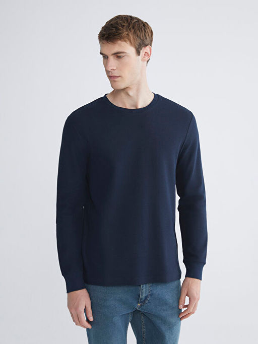 Bisiklet Yaka Uzun Kollu Erkek Ti??rt