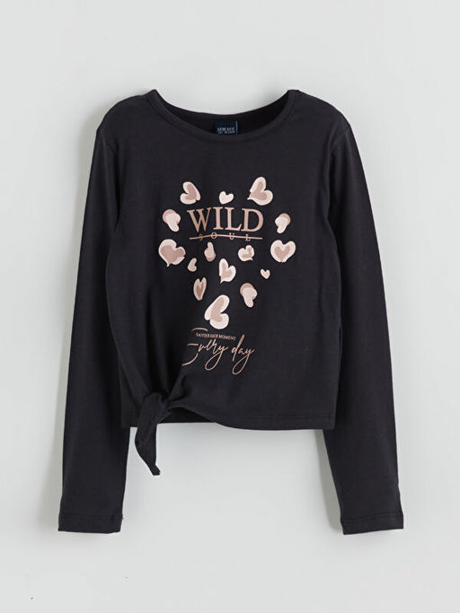 Ba?lama Detayl? K?z ?ocuk Ti??rt