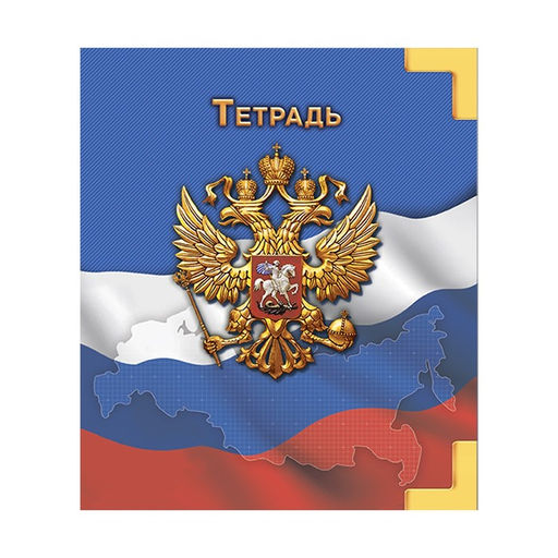 Тетрадь 48 листов в клетку Calligrata ГосСимволика, обложка мелованный картон, ТВИН-лак, тиснение фольгой, блок офсет МИКС  фото 2