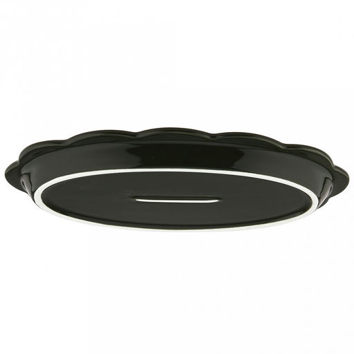 "Садовая фантазия" Блюдо фарфоровое 285х165х25мм, 300мл, овальное, волнистый край, темно-зеленый, в коробке (Китай)