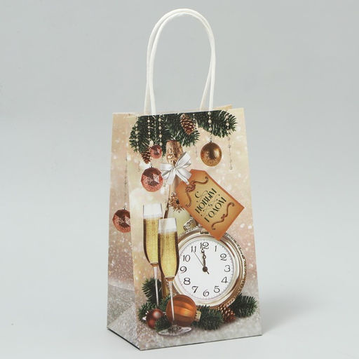 Пакет крафтовый Новый год, 12 21 9 см - Доступные радости фото 3