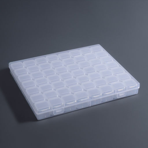 Органайзер для хранения мелочей, 56 ячеек, 21×17.2×2.5 см, прозрачный