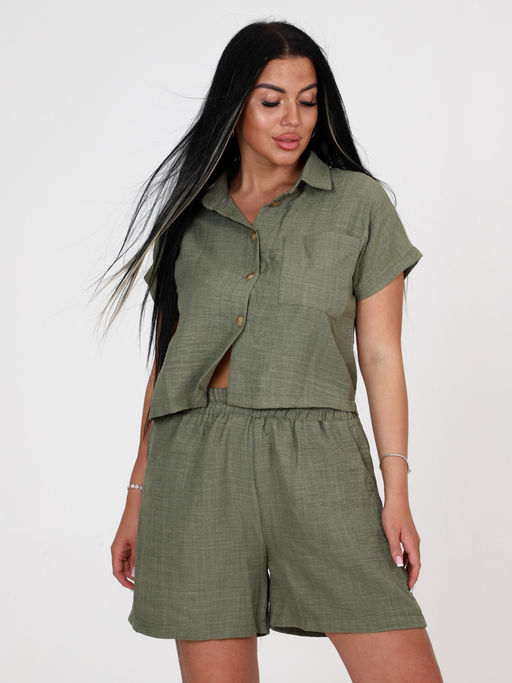 ЖК-Мишель ЖЕНСКИЙ КОСТЮМ (Оливковый) - А-дина фото 2