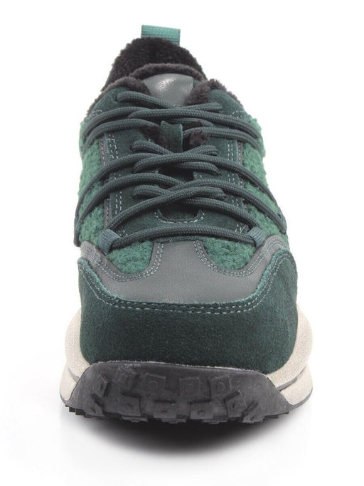 04-XKL23-140R GREEN Кроссовки утепленные женские (натуральная кожа, натуральная замша, байка)