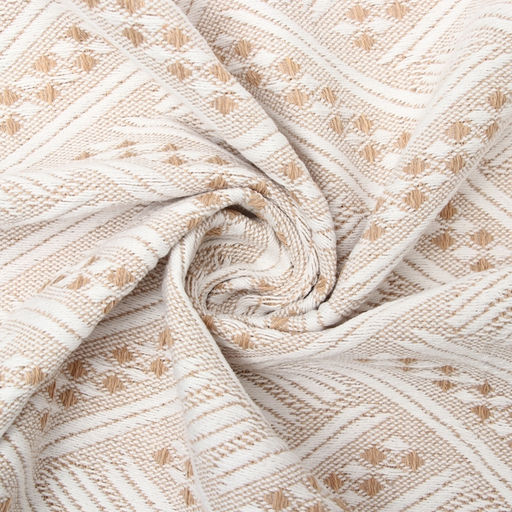 Плед с бахромой «Этель» Home, 130×180 см, бежевый, жаккард