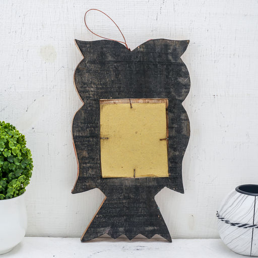 Зеркальное панно Сова с сердцем, 1.3?14?24 см, дерево