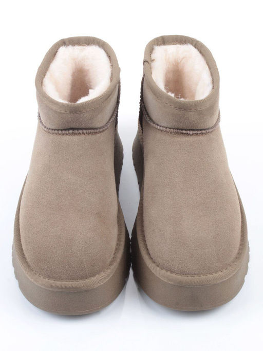 04-PF8520-6 KHAKI Угги женские (натуральная замша, 100% шерсть)