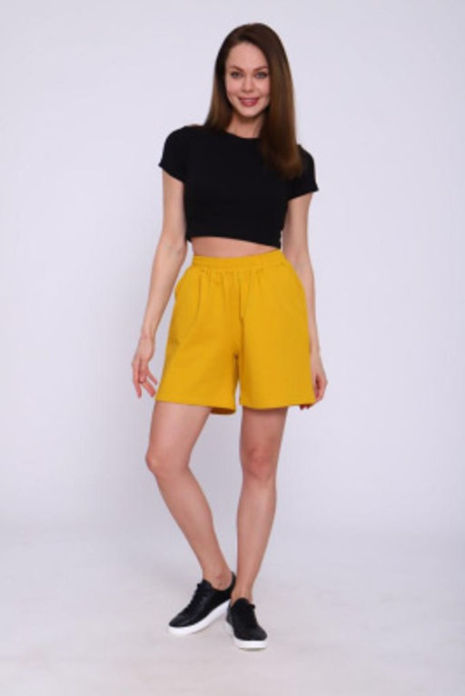 Шорты женские трикотажные мод. 2006 Тр. Цвет: горчичный - Стильб фото 5