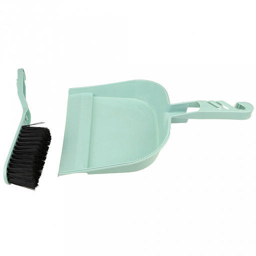 Комплект для уборки пластмассовый: совок 19,5х15,5х4,8см + сметка 27,5х3,5см, ворс 4см "Салют" цвета в ассортименте: мятный, розовый, светло-фисташковый (Китай)