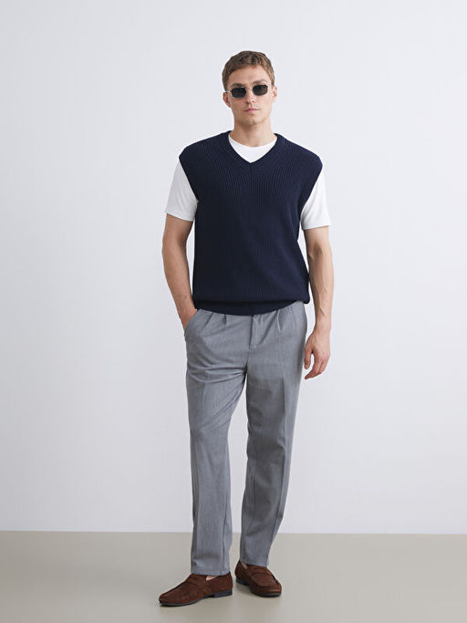 Standart Kal?p V Yaka Erkek Triko S?veter