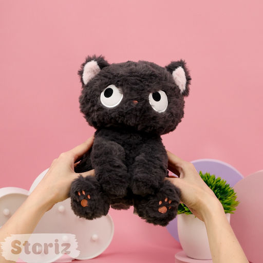 Мягкая игрушка "Curly Cat" черный, 23см