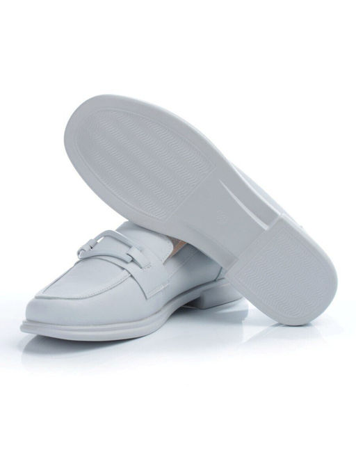03-PDD196-2 GRAY/BLUE Лоферы женские (натуральная кожа) - Фабричный китай фото 14
