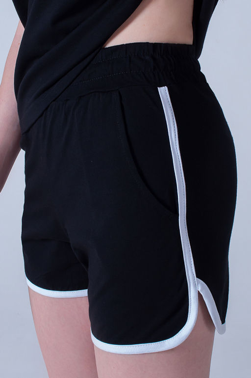 Арт. 9131 Пижама с шортами 42-50 (5 шт) Цвет:верх-черный,низ-черный - Калинка фото 3