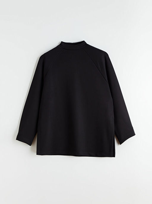Dik Yaka Oversize Kad?n Sweatshirt Tunik