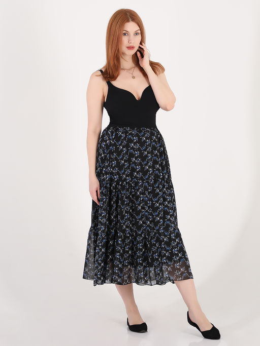 Многоярусная юбка больших размеров шифон - Almond фото 3