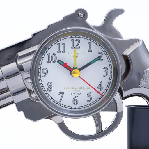 Часы - будильник настольные «Пистолет», дискретный ход, циферблат d=7 см, 13×24 см, АА