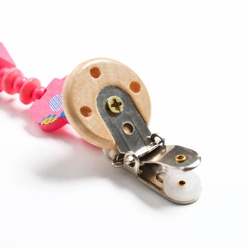 Держатель для соски - пустышки «Слоник», деревянный, цвет розовый