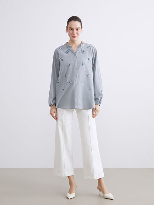 F?rf?rl? Ka??k Yaka ?i?ekli Kad?n G?mlek