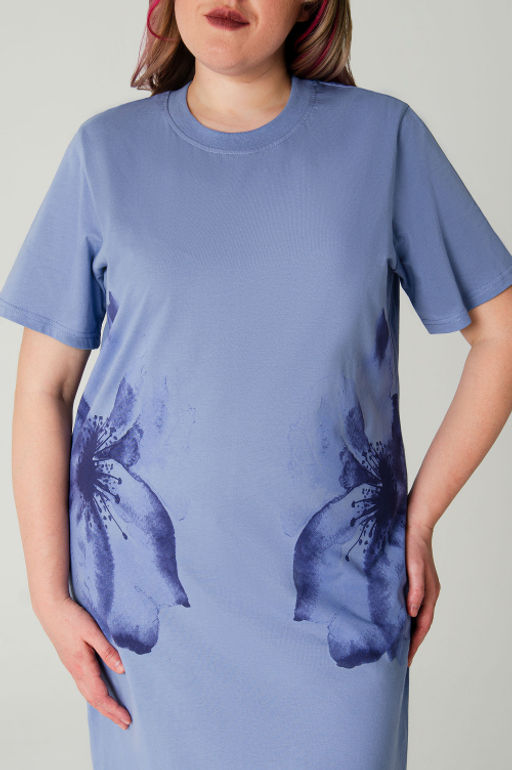 Арт. 4158 Домашняя туника женская 52-60 (5 шт) Цвет:сиреневый